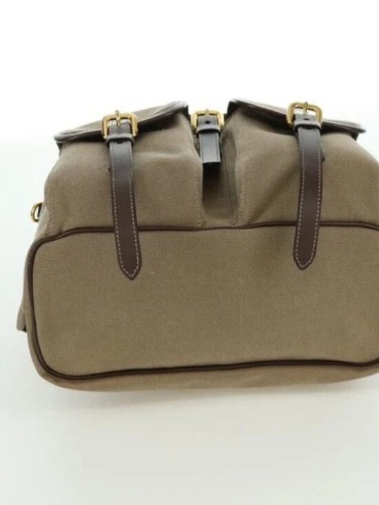 PRADA Backpack Canvas Beige Gold Auth 168350V main image 8